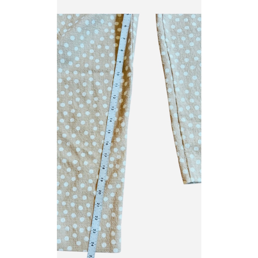 Women's Ann Taylor Pants Size 2 Tan White Polka Dot - Picture 10 of 12
